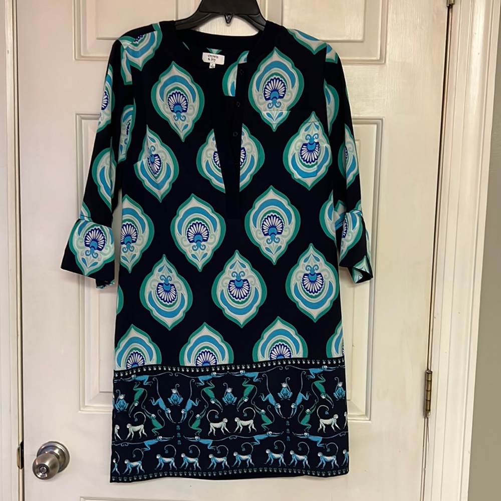 Town and Ivy Dress. Aqua and navy
